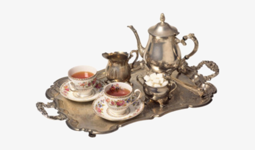Tea Set, Polyvore, Filler, Victorian, Vintage, Silver, - Теплого Зимнего Утра, transparent png #9354952