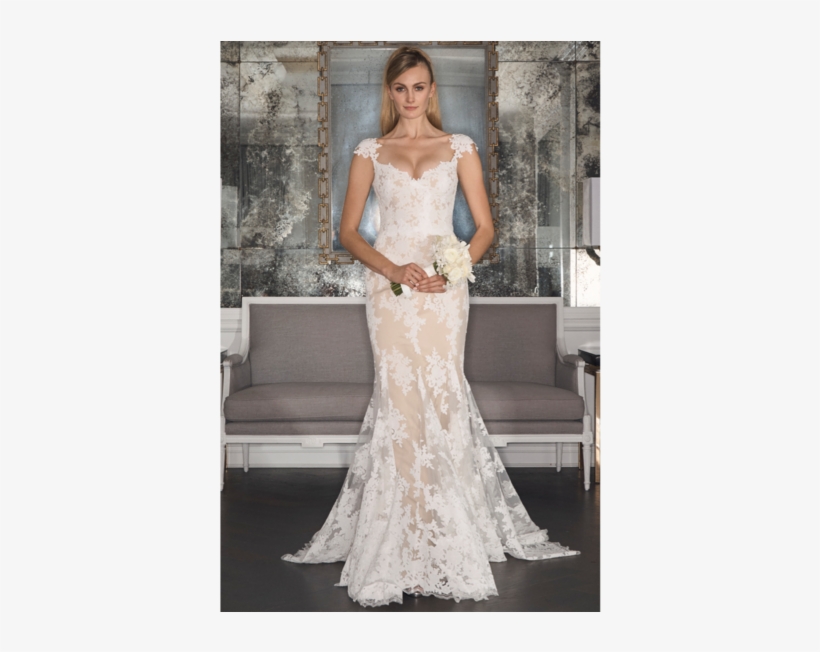 Hayley Paige Maple Gown - Too Much Cleavage On Wedding Dress, transparent png #9355228