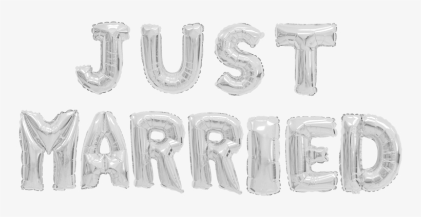 Foil Balloon Silver Lettering Just Married 40 Cm X - Sketch, transparent png #9355303