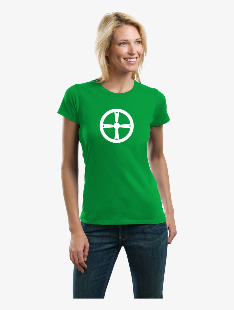 Ladies Green Akita City, Tohoku Flag - T-shirt, transparent png #9355457