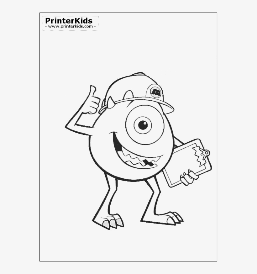 Free Colouring Pages Anime Movie Monster Inc Mike Wazowski - Monsters Inc Colouring Pages, transparent png #9356846