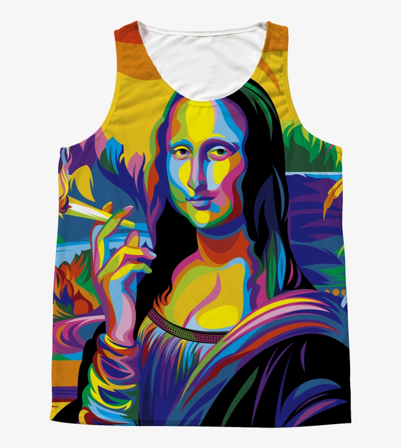 Mona Lisa Weed Tank All Over - Louvre, Mona Lisa, transparent png #9357737