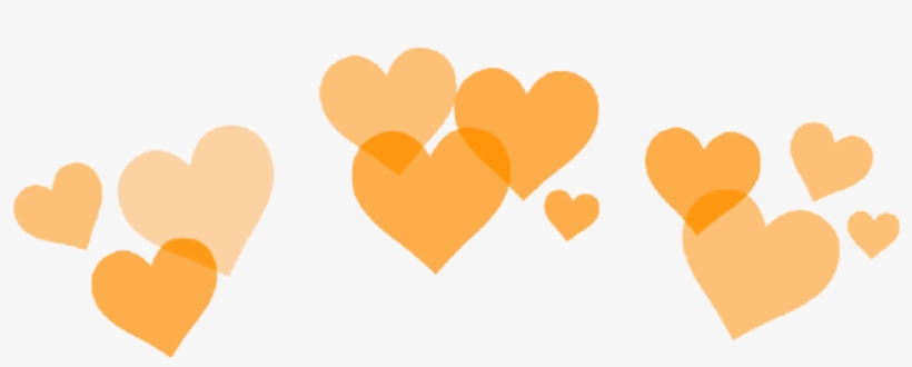 #orange #heart #hearts #crown #heartcrown #orange #aesthetic - Heart Snapchat Filter Png, transparent png #9358470