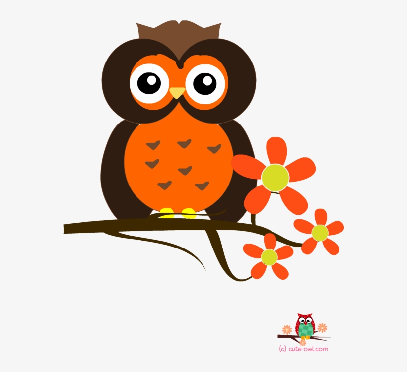 Owl And Flowers Wall Decoration Sticker Printable - Cartoon, transparent png #9358750