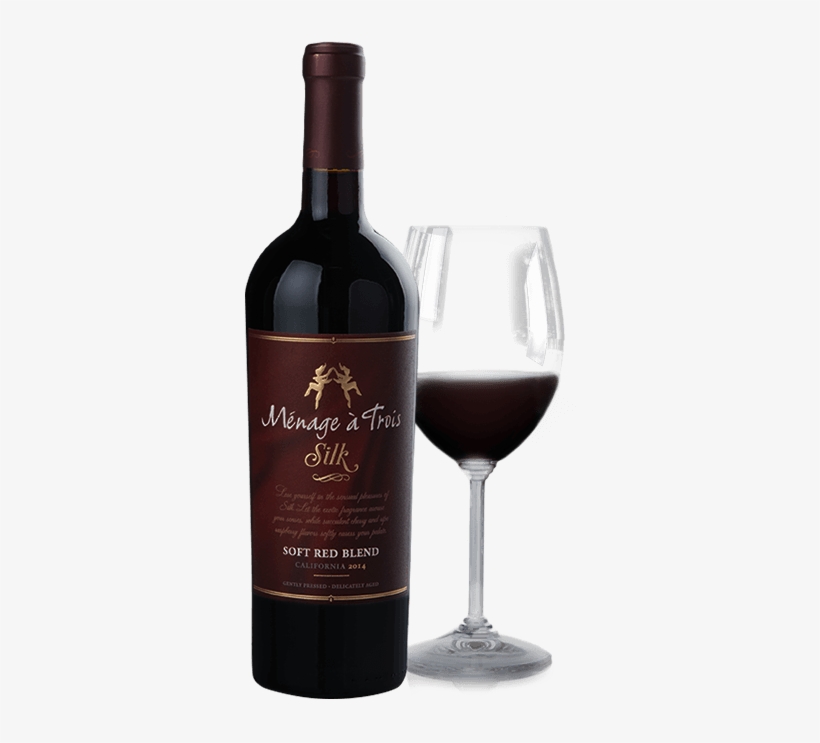 Ménage À Trois Silk Red Blend - Red Blend Wine, transparent png #9359388