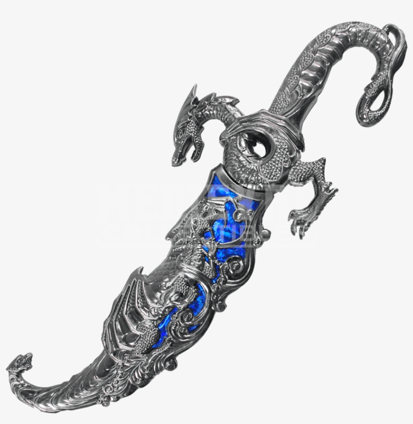 Ornate Dragon Dagger With Blue Scabbard - Silver Dragon Dagger From Far Cry 3 Sale, transparent png #9359878