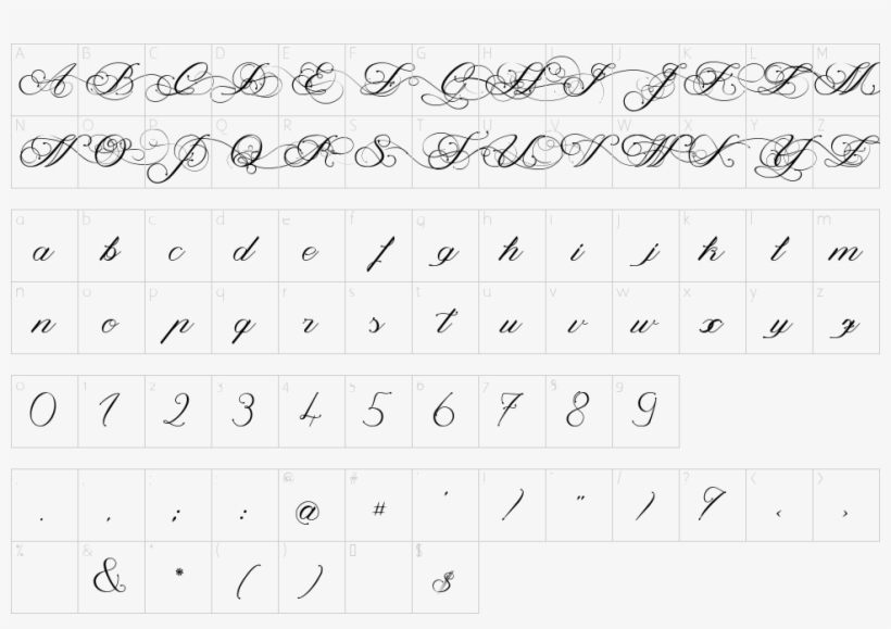 Character Map - 英文 潦草 字體, transparent png #9359953