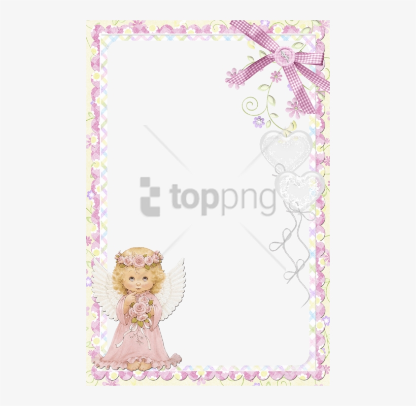 Free Png Marcos Para Invitaciones De Bautizo Png Image - Angel Frame Pink Png, transparent png #9360985