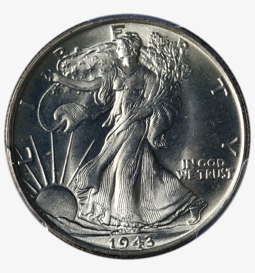 This Original And Undipped 1943-p Walking Liberty Half - Cash, transparent png #9361017