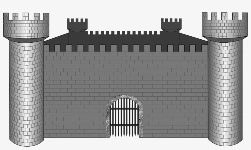 Gate,wall,towers,free Vector Graphics - Castle Wall Clip Art, transparent png #9361624