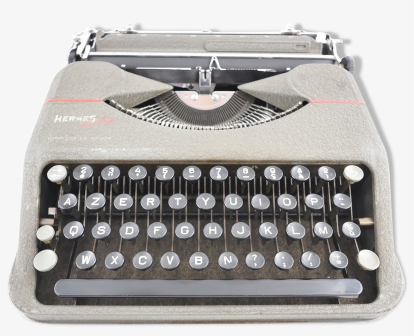 Baby Hermes Typewriter Gray Vintage Revised With New - Machine, transparent png #9362524