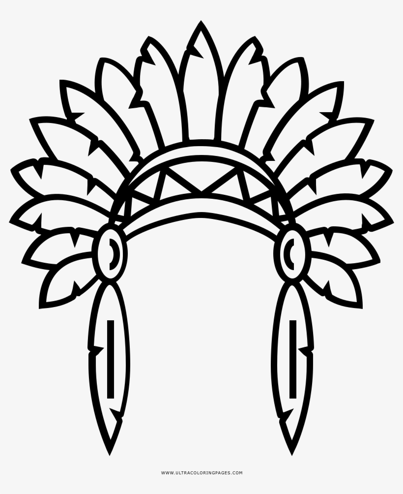 Native American Headdress Coloring Page - Native American Headdress Icon, transparent png #9362931