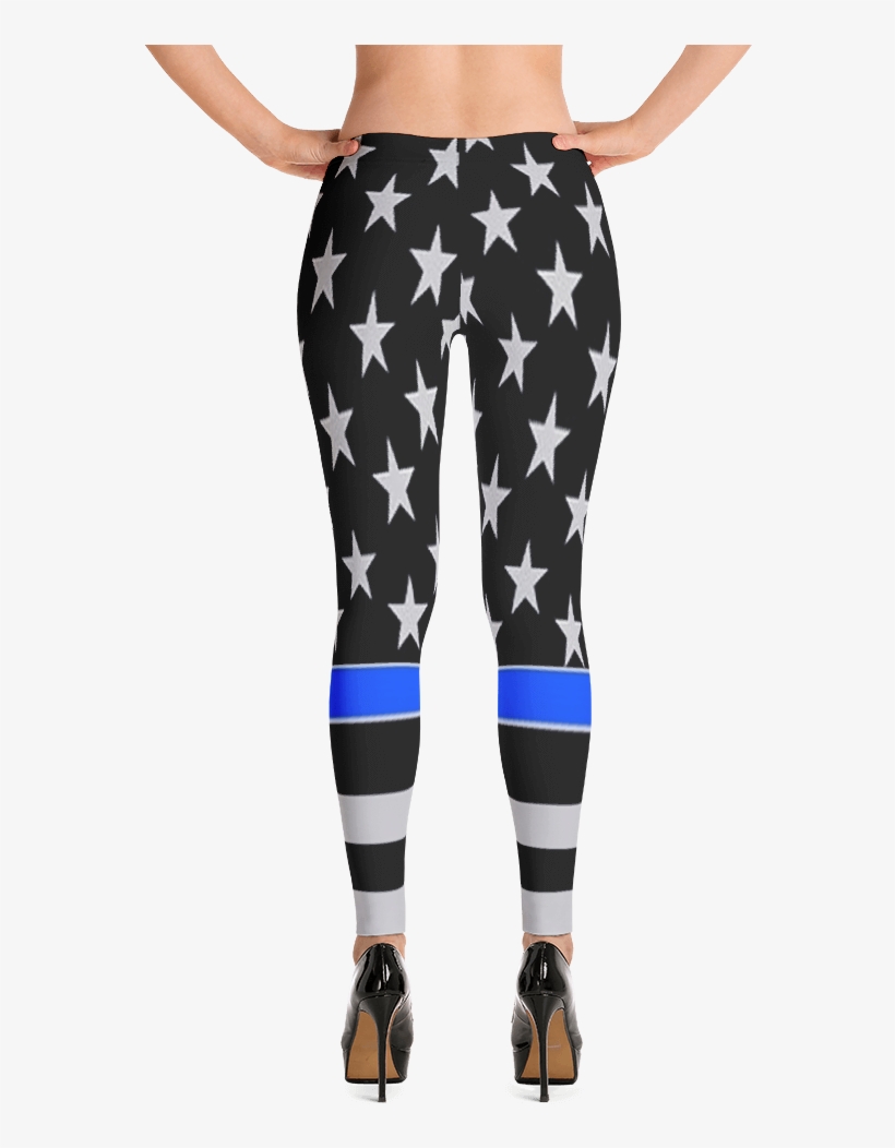 Thin Blue Line Leggings - Leggings, transparent png #9363770