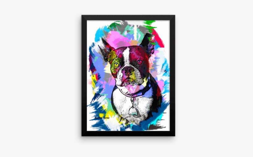 Boston Terrier Artistic Photo Art Framed Poster Wall - Art, transparent png #9363809