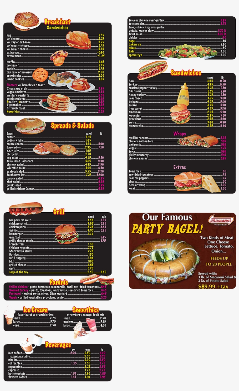 Our Menu - Rutherford Bagels Menu, transparent png #9364016