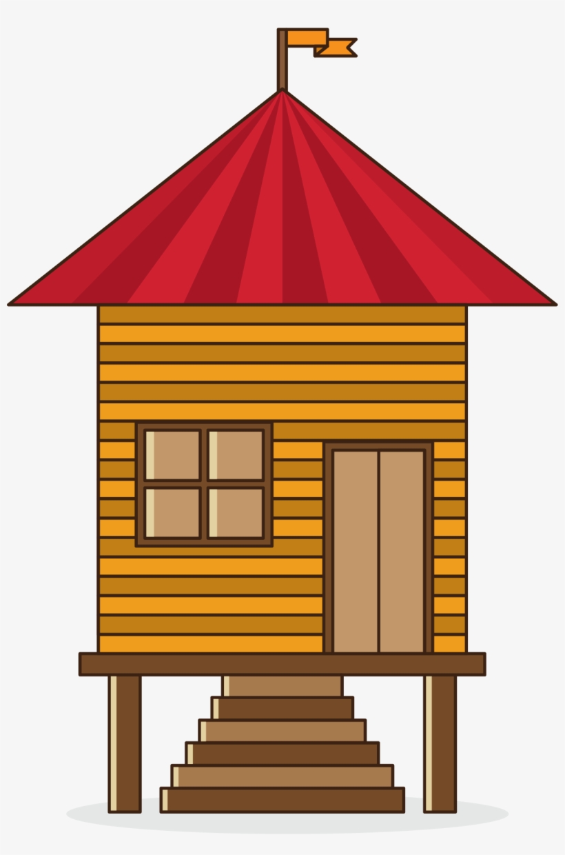 Kisspng Cartoon Clip Art Red Roof Forest Hut 5a86924a70e9e6 - Clip Art, transparent png #9364104