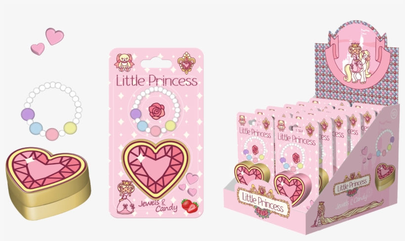 Little Princess Heart Shaped Trinket Box With Bracelet - Heart, transparent png #9364195