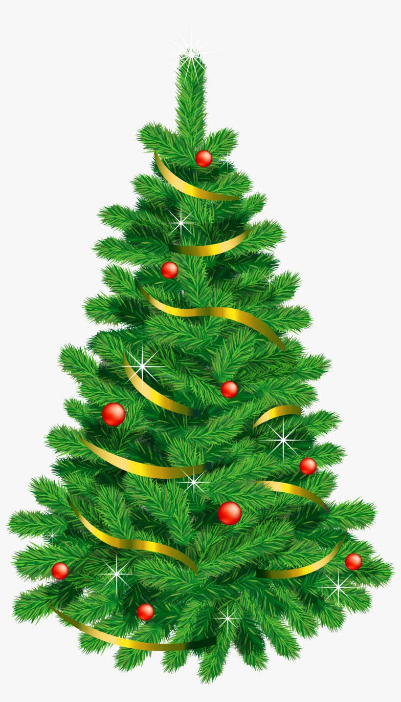 Transparent Green Deco Christmas Tree - Christmas Tree Cartoon Free, transparent png #9364745