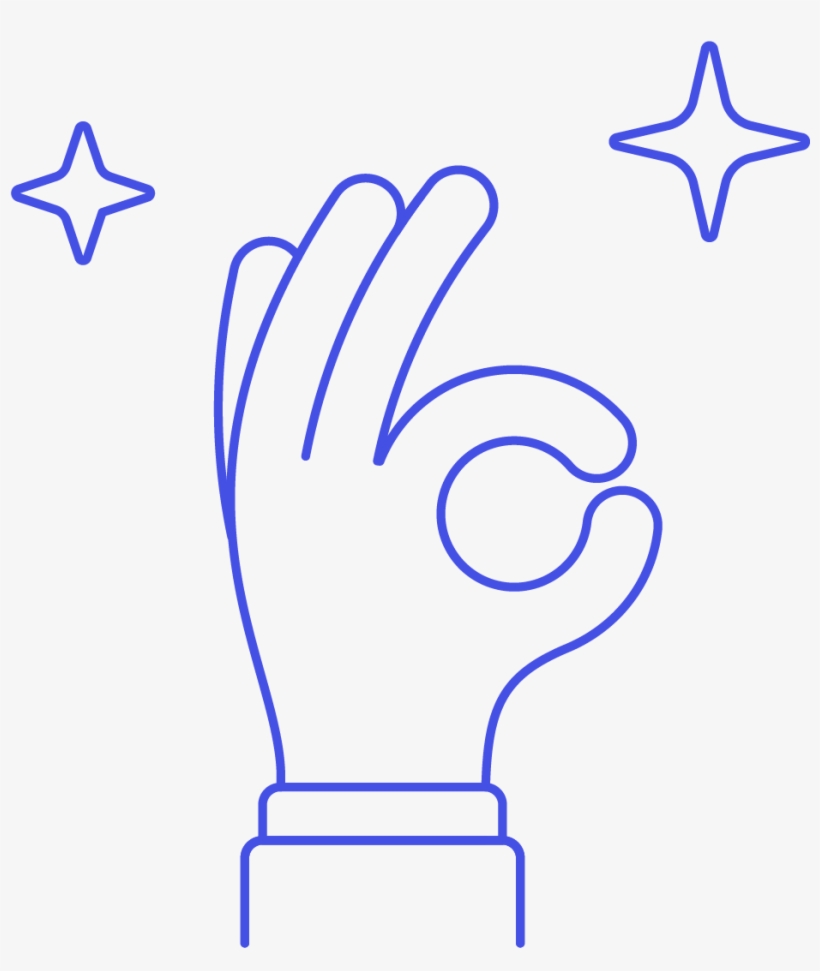 04 Hand All Correct Ok - Line Art, transparent png #9366068