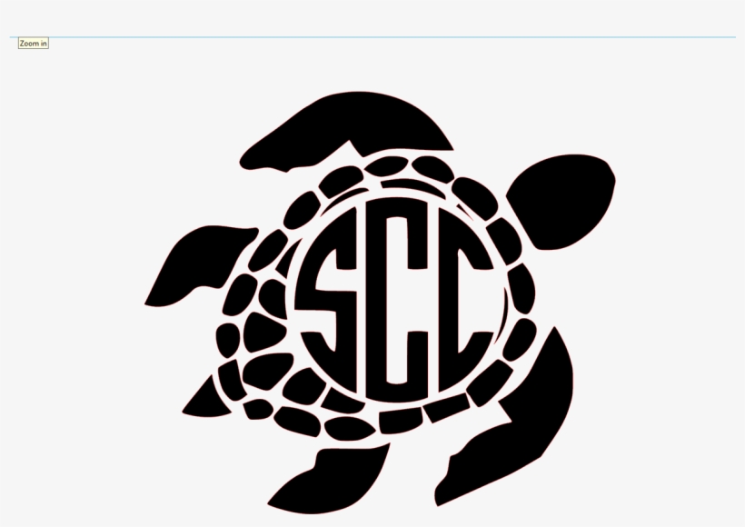 Turtle Monogram Turtle Monogram With Letters - Black And White Sea Turtles, transparent png #9366453