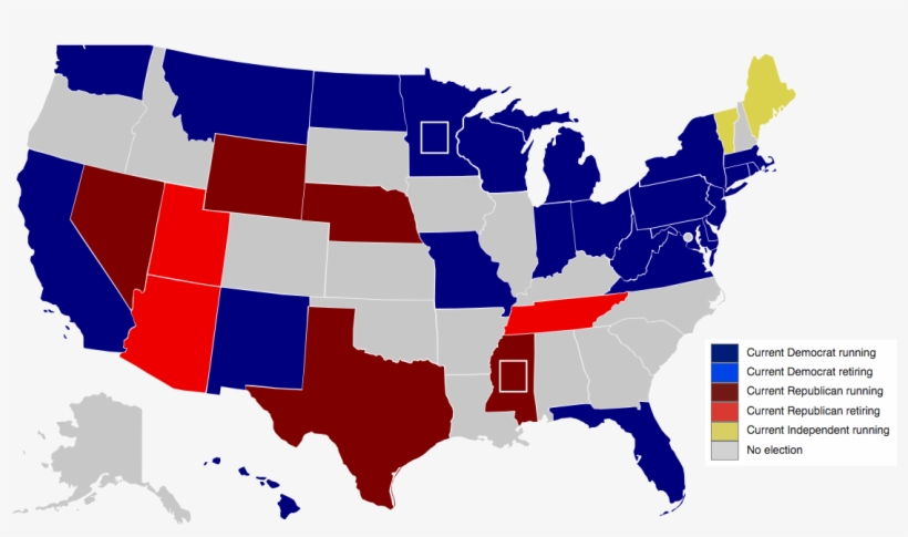 Democrats Take House, Republicans Hold Senate In An - 2018 Midterm Elections By State, transparent png #9366653