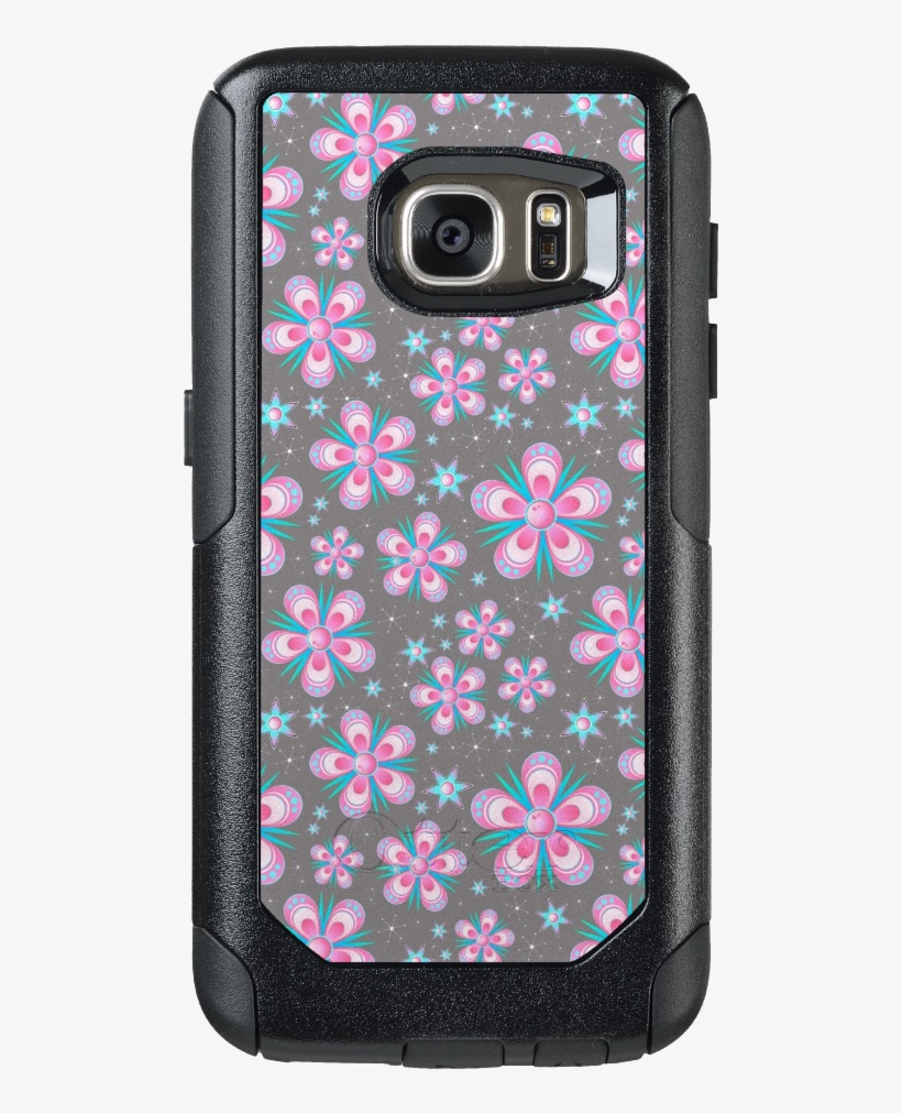 Whimsical Pink Flowers Otterbox Samsung Galaxy S7 Phone - Mobile Phone Case, transparent png #9367270
