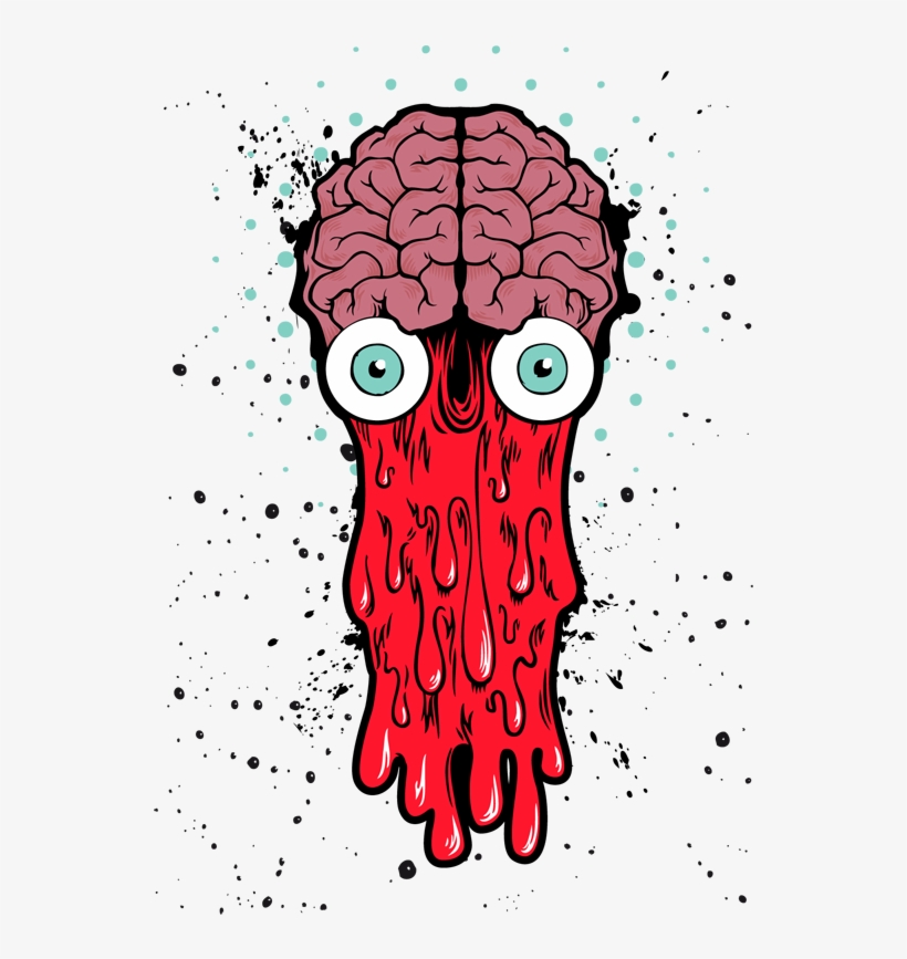 Bad Clip Art Character Cliparts Ⓒ - Halloween Brain Cartoon, transparent png #9368631