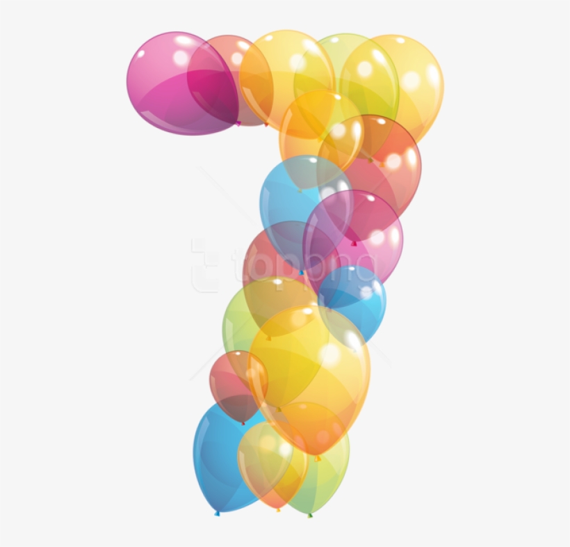 Free Png Download Transparent Seven Number Of Balloons - 7 Balloons For Birthday, transparent png #9369173