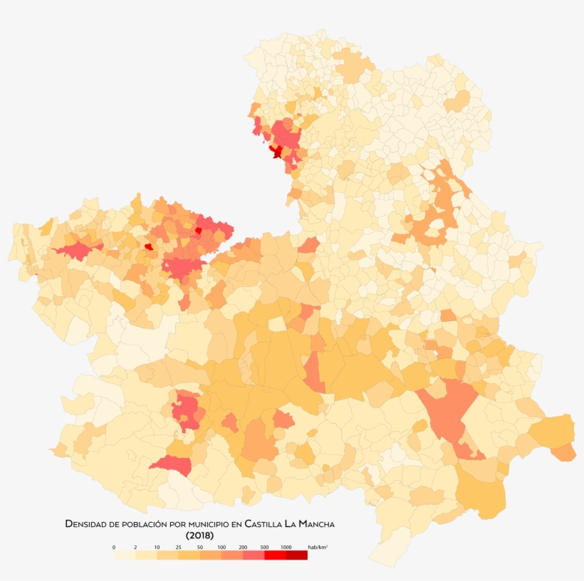 Castilla La Mancha Densidad 2018 - Community Of Madrid, transparent png #9369218