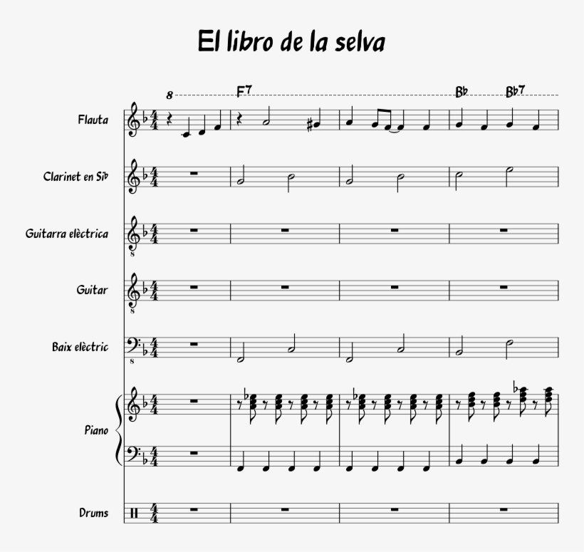 El Libro De La Selva Sheet Music 1 Of 4 Pages - Sheet Music, transparent png #9369458