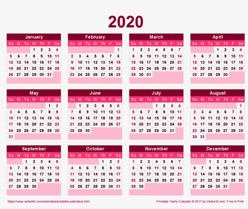 2020 Calendar Transparent - Excel 2019 Calendar Template, transparent png #9369556