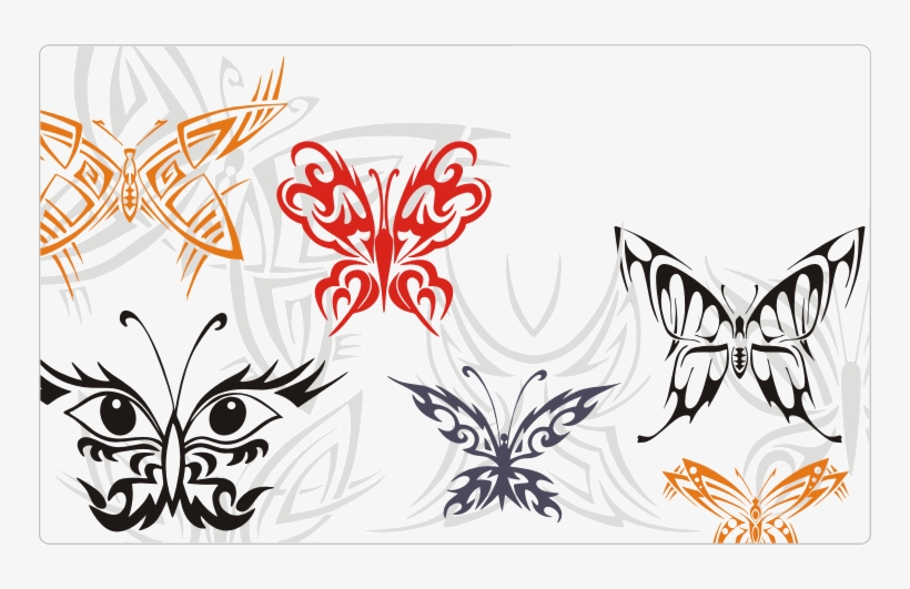 Symmetrical Butterfly Tattoos - Butterfly, transparent png #9369991