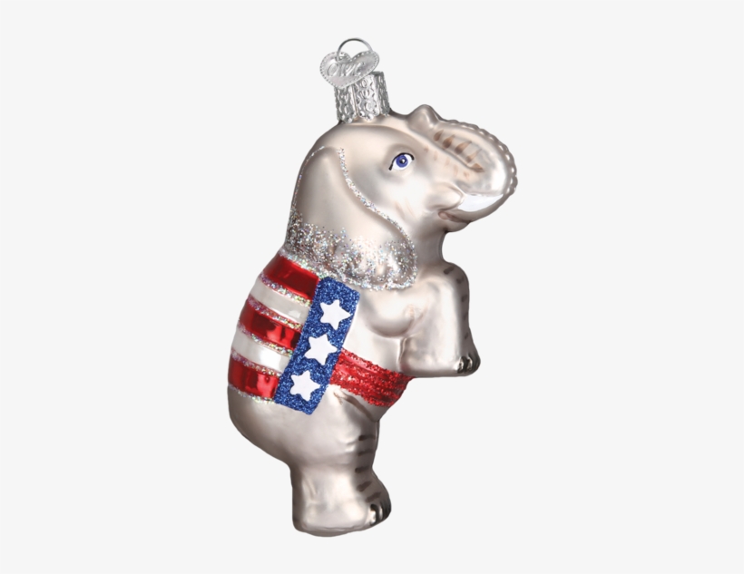 Republican Elephant Glass Christmas Ornament - Christmas Ornament, transparent png #9370359