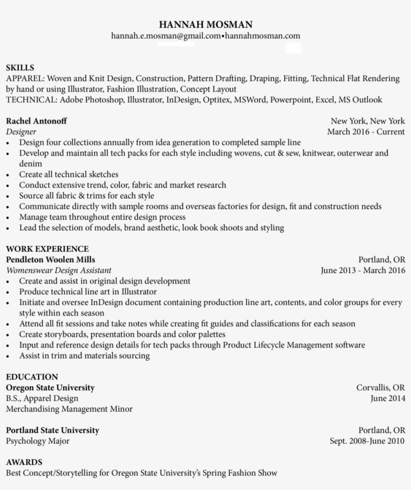 Hannah Mosman Resume - Druk Oświadczenia O Stanie Kontroli Zarządczej, transparent png #9370501