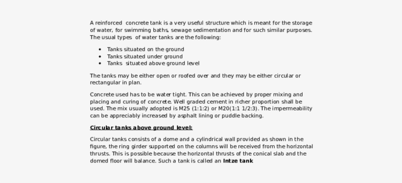 Design & Estimation Of Elevated Storage Reservoir - Document, transparent png #9371119