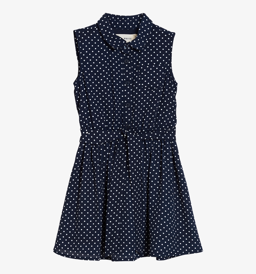 The Airy Chiffon With Tiny White Dots Make This Dress - Polka Dot, transparent png #9371895