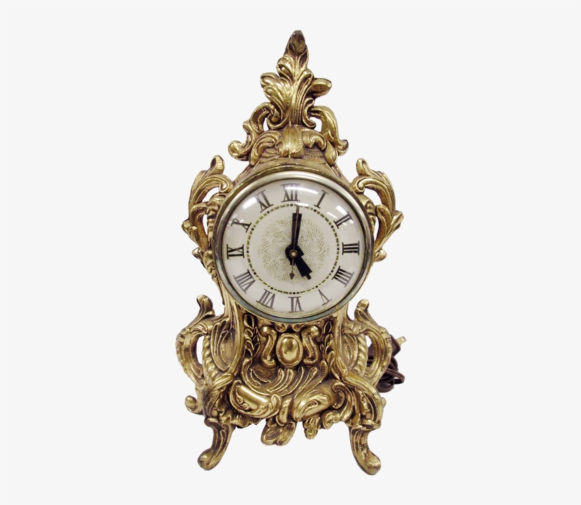 Vintage Baroque Style Footed Brass-tone Electric Mantel - Brass, transparent png #9372252