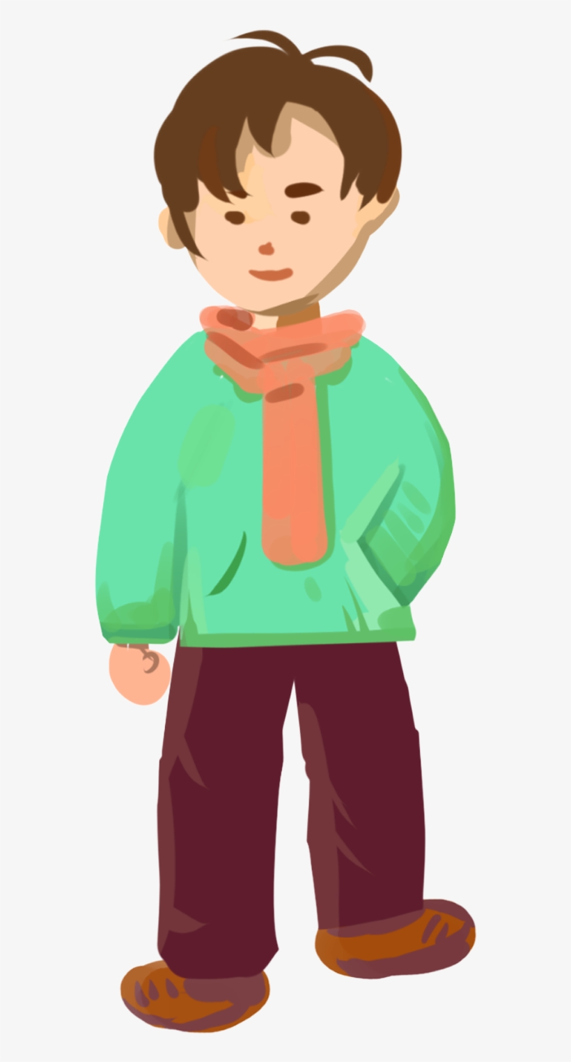 Hand Painted Fresh Winter Teenager Png And Psd - Cartoon Lteenager Png, transparent png #9372465