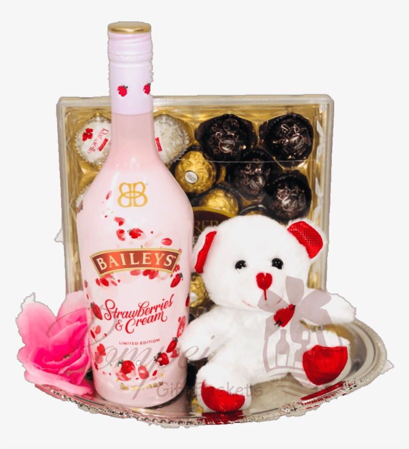 I Love You Beary Much Liqueur Gift Basket Baileys Gift - Glass Bottle, transparent png #9372623