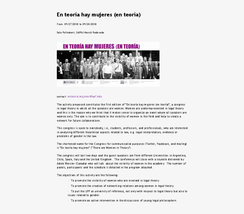En Teoría Hay Mujeres - Document, transparent png #9372704
