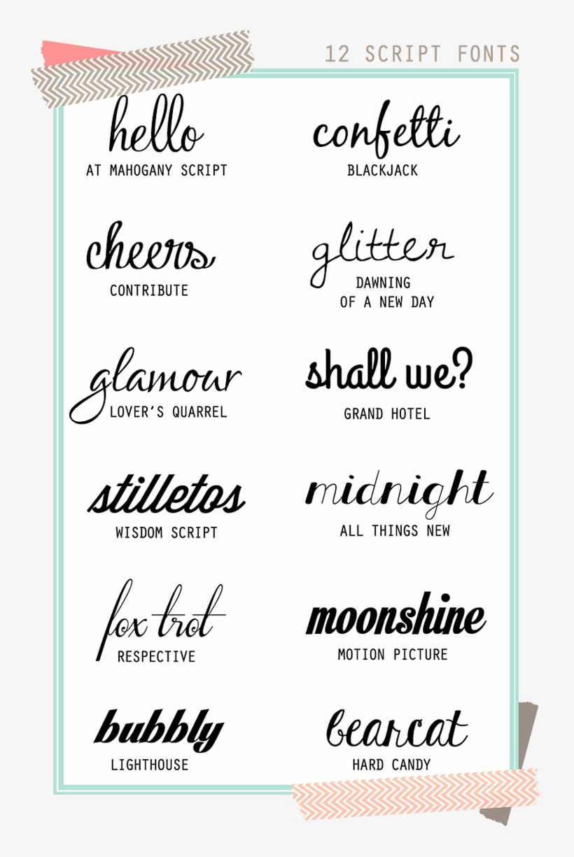 Free Script Fonts - Script Font Combinations, transparent png #9372986