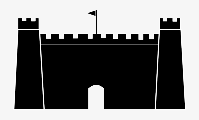 Silhouette Castle Logo Black And White - Kale Siluet, transparent png #9373387