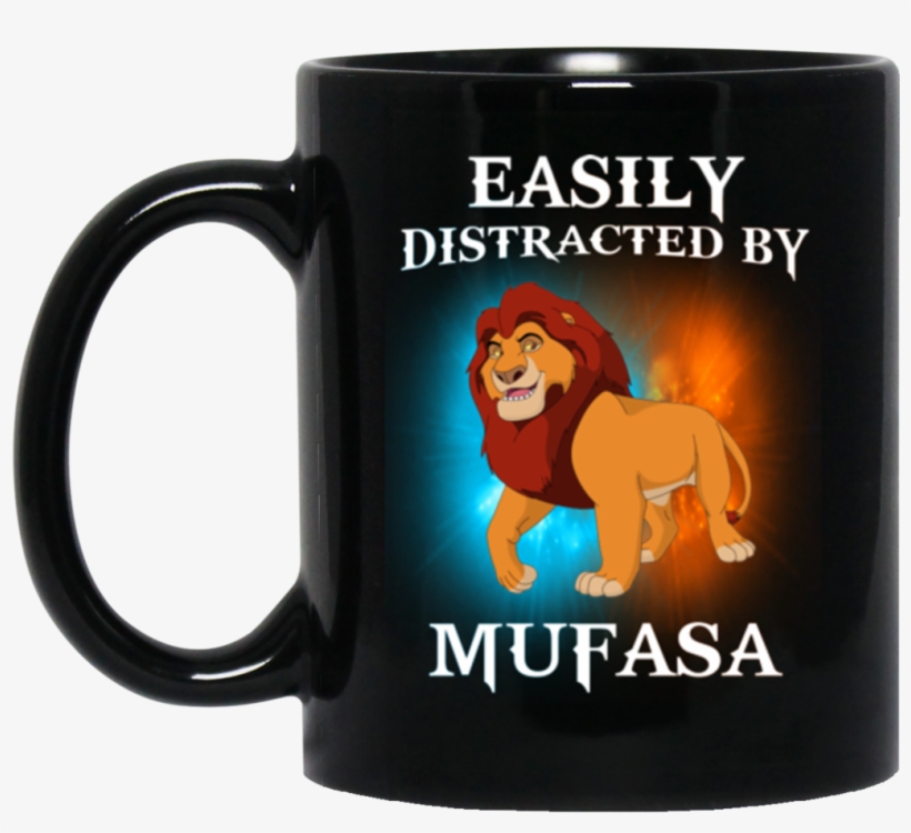 Mufasa Mug Easily Distracted By Mufasa Coffee Mug Tea - Beer Stein, transparent png #9375588