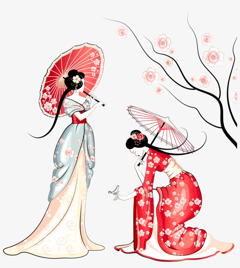 Cherry Blossom Cartoon - Cartoon Cherry Blossoms Trees, transparent png #9376262