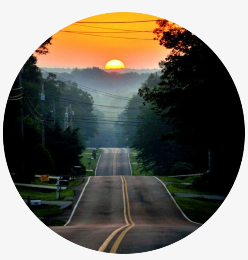 #circle #icon #background #backgrounds #road #circles - Beautiful Sunrise With Road, transparent png #9376421