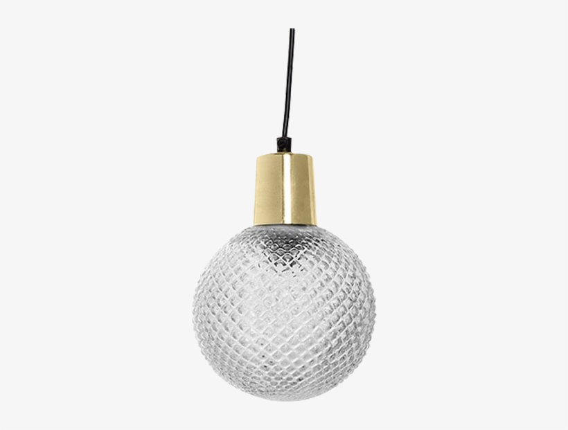 Glass Ball Suspension - Textured Glass Pendant Light, transparent png #9376734