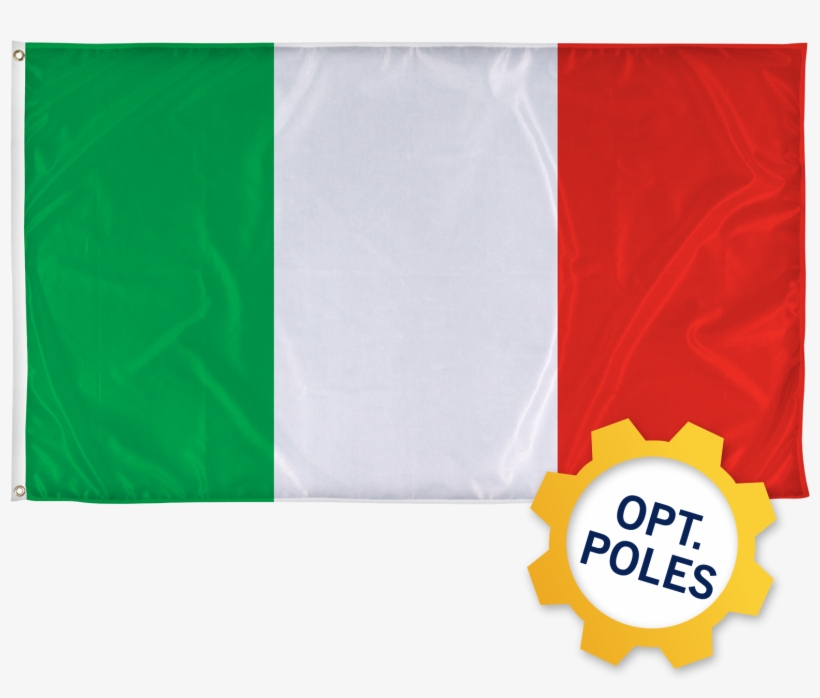 Italy Flag W/ Optional Flagpole - Flag, transparent png #9377005