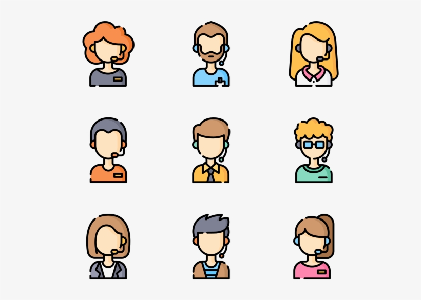 Call Center Avatars - Cartoon, transparent png #9377875