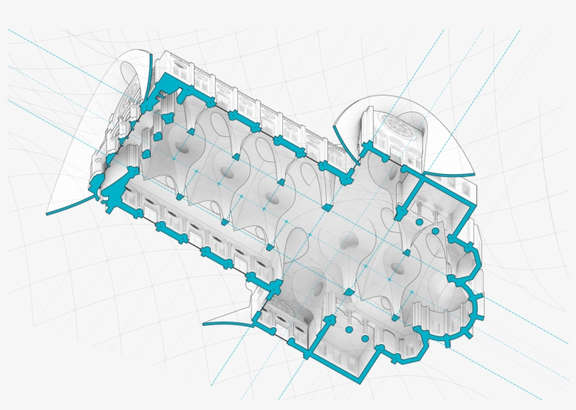 Worm's-eye View Of Vaulted Interior - Diagram, transparent png #9377913