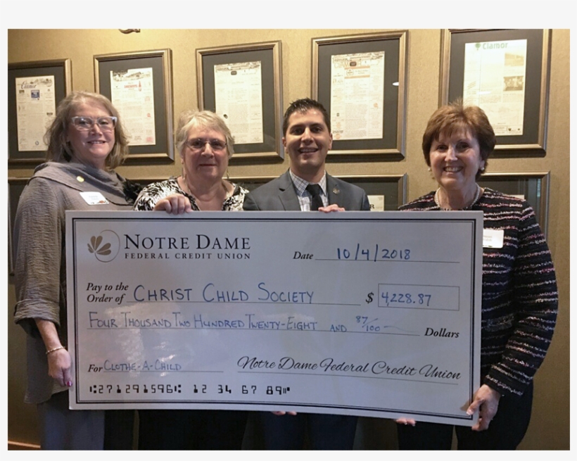 Notre Dame Fcu Raises Over $4,200 For Christ Child - Event, transparent png #9377920